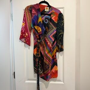 FARM Rio Multicolor Wrap Mini Dress